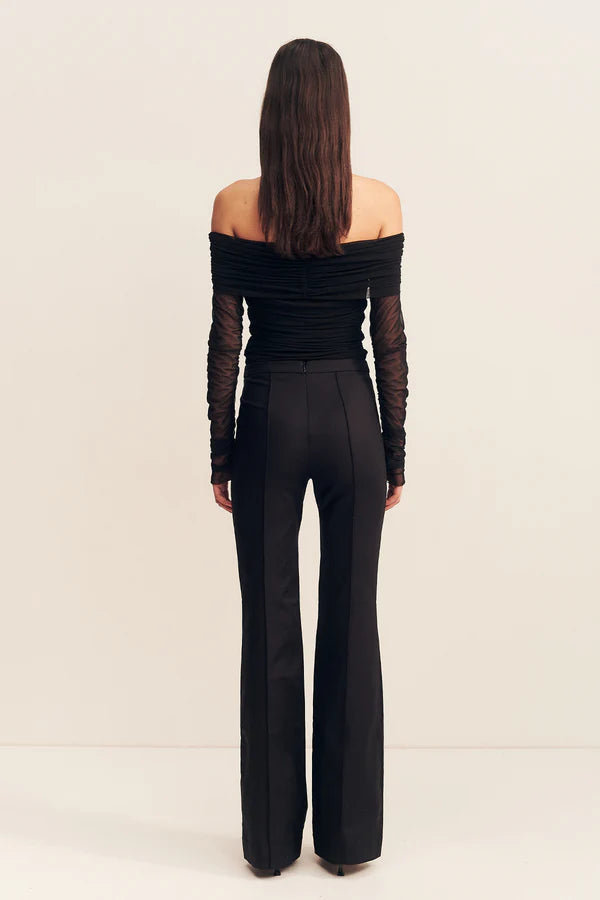 Mira Long Sleeve Off Shoulder Top - Black