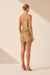 Royale Strapless Lace Up Mini Dress - Gold