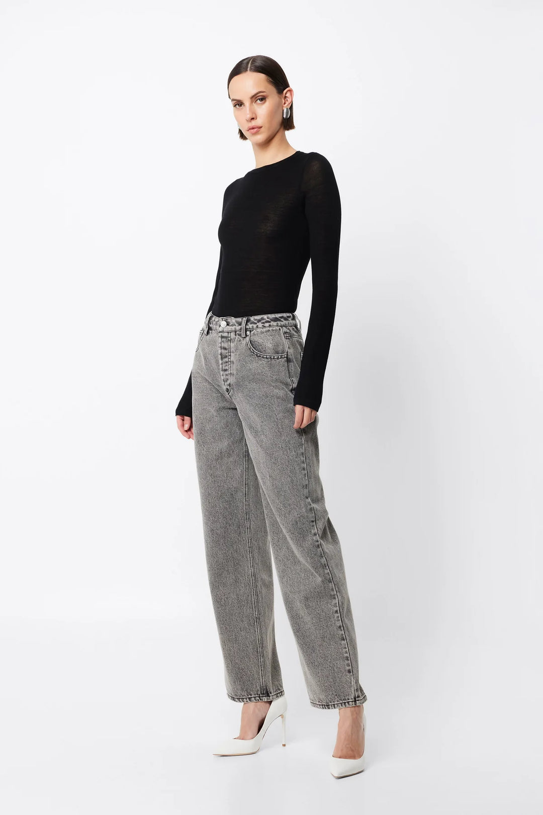 Bexley Wide Leg Jean - Grey