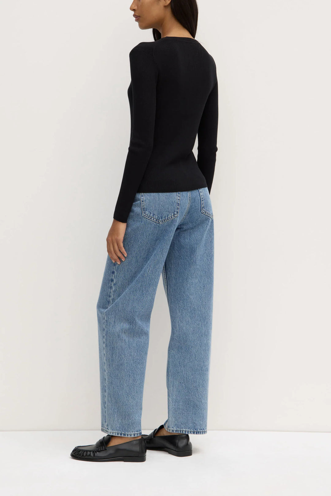 Amira Knit Long Sleeve Tee - Black