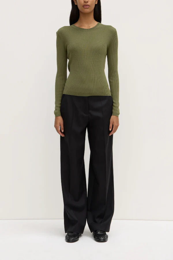 Amira Knit Long Sleeve Tee - Tarragon