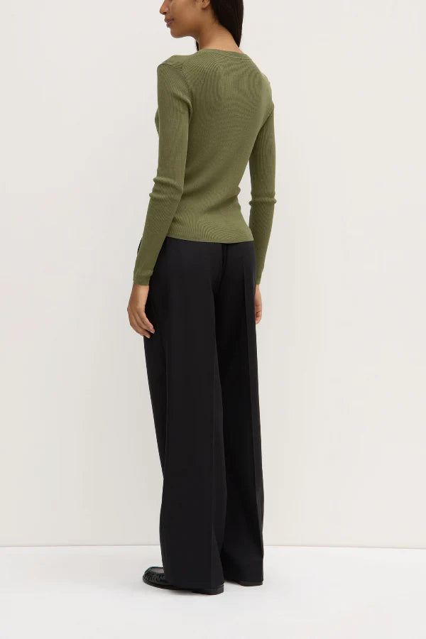 Amira Knit Long Sleeve Tee - Tarragon