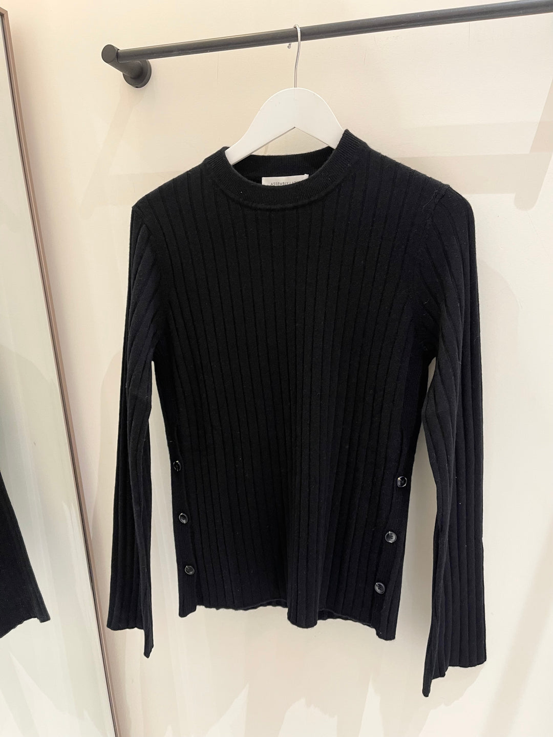 Adria Wool Cashmere LS Top - Black
