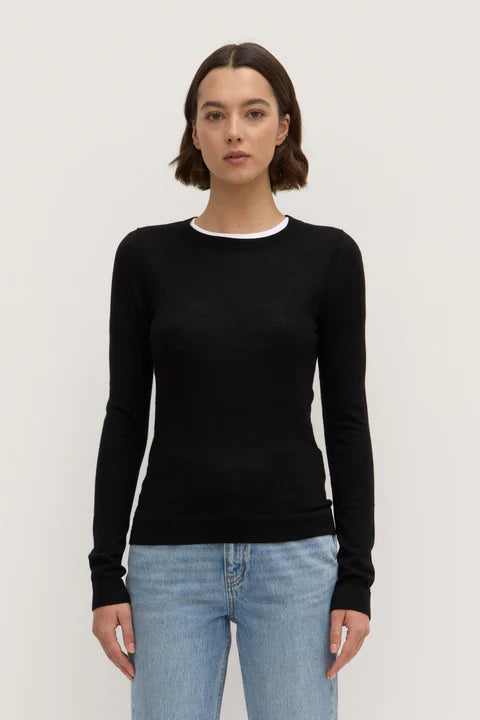 Miranda Wool Knit Top - Black