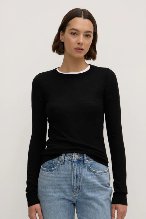 Miranda Wool Knit Top - Black