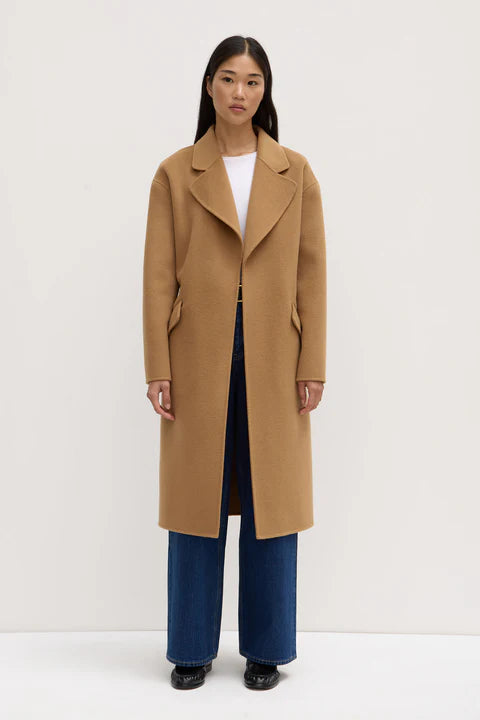 Sadie Single Breasted Wool Coat - Camel
