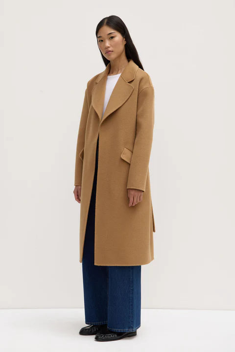 Sadie Single Breasted Wool Coat - Camel