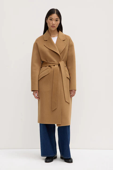 Sadie Single Breasted Wool Coat - Camel