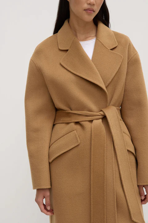 Sadie Single Breasted Wool Coat - Camel