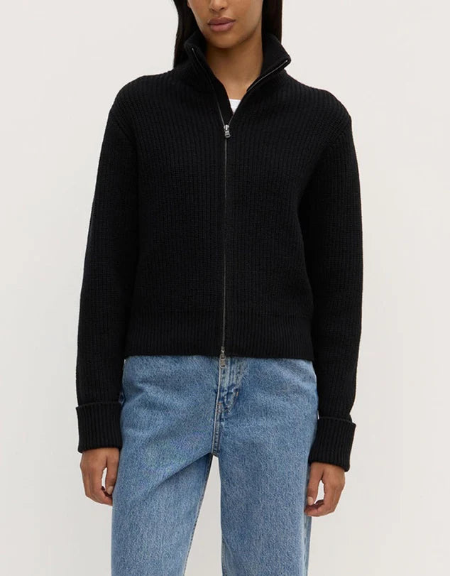 Annisha Zip Knit - Black