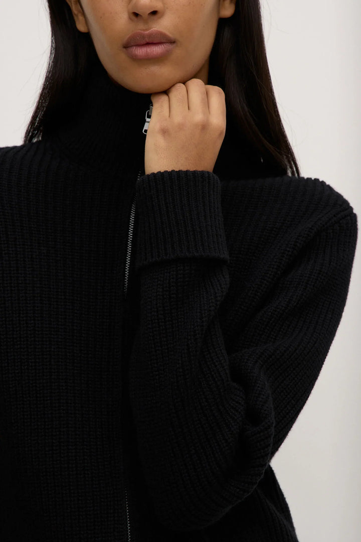 Annisha Zip Knit - Black