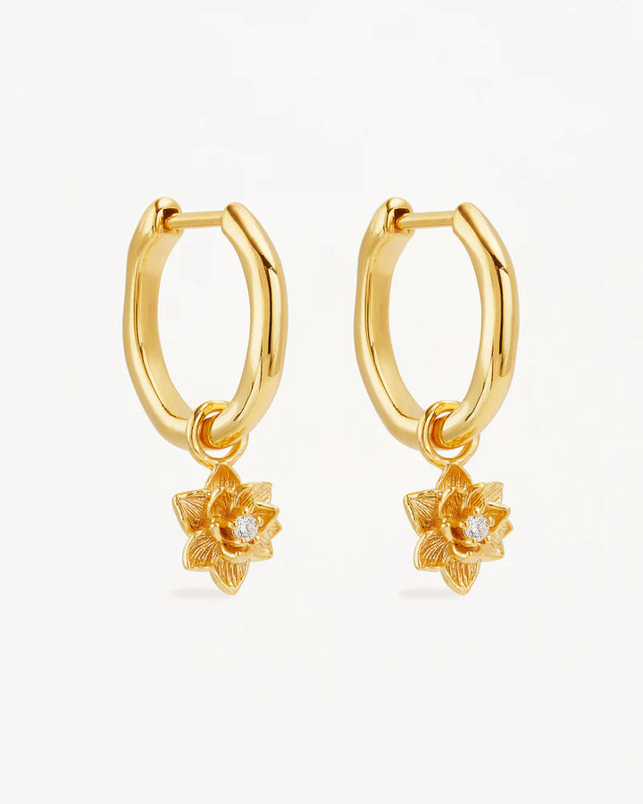 Bloom Within Lotus Hoops - 18k Gold Vermeil