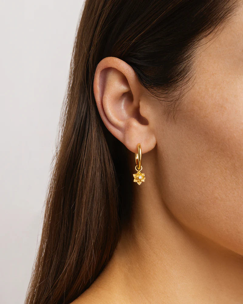 Bloom Within Lotus Hoops - 18k Gold Vermeil
