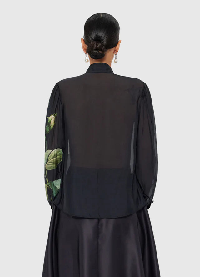 Alma Blouse - White Rose Print