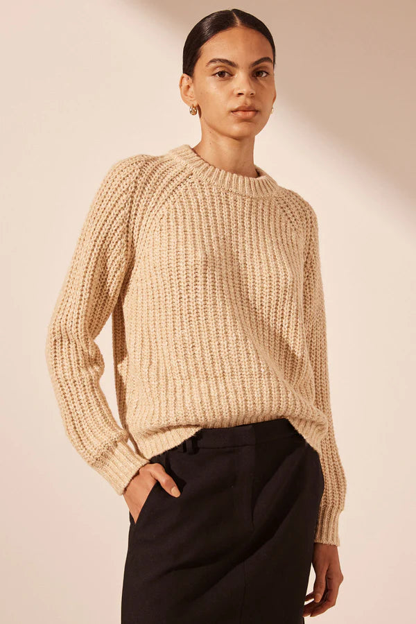Olivia Relaxed Jumper - Oat/Ivory