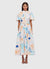 Bianca Short Sleeve Dress - Rosebud Print in Cream
