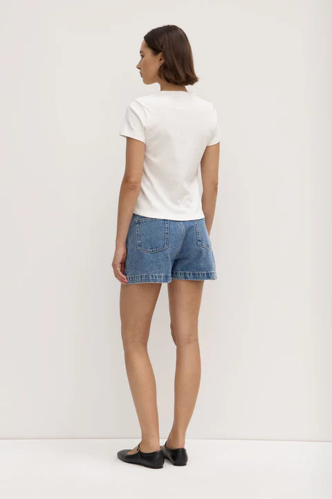 Lyla Cap Sleeve Tee - Antique White