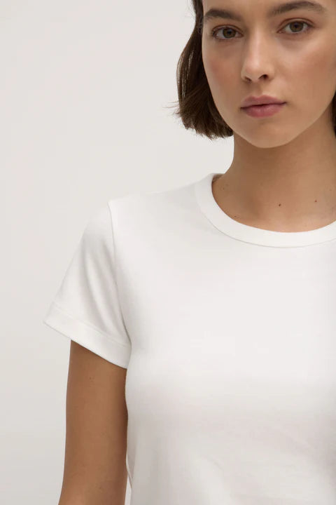 Lyla Cap Sleeve Tee - Antique White