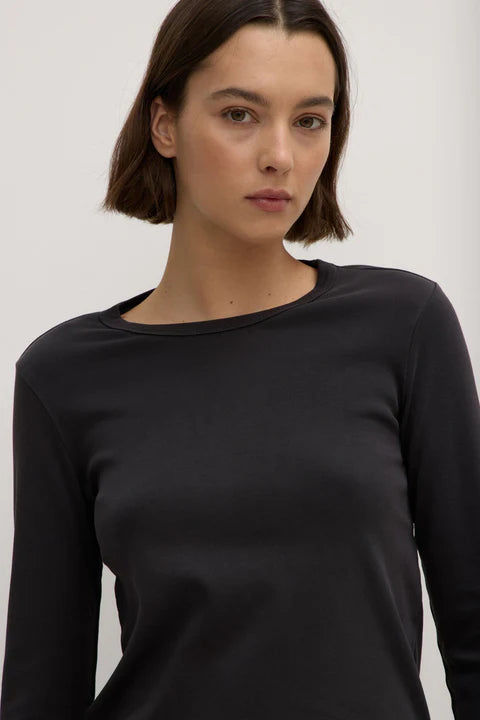 Lyla Long Sleeve Tee - Washed Black