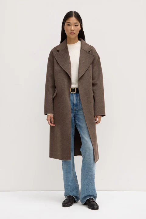 Sadie Single Breasted Wool Coat - Cocoa Marle