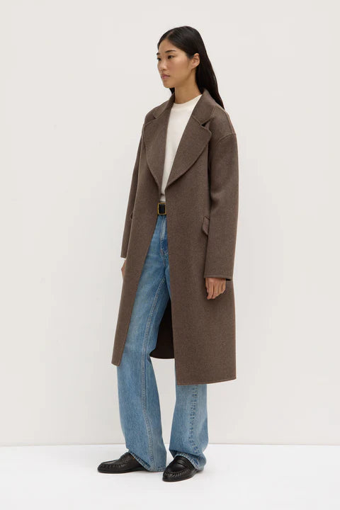 Sadie Single Breasted Wool Coat - Cocoa Marle