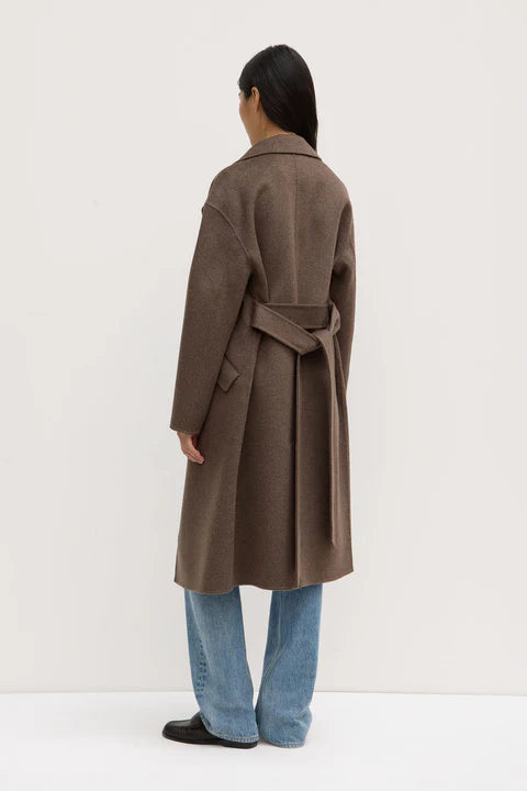 Sadie Single Breasted Wool Coat - Cocoa Marle