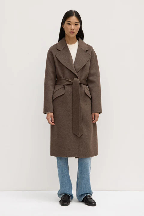 Sadie Single Breasted Wool Coat - Cocoa Marle