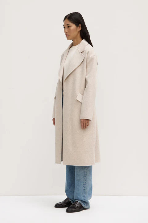 Sadie Single Breasted Wool Coat - Oat Marle