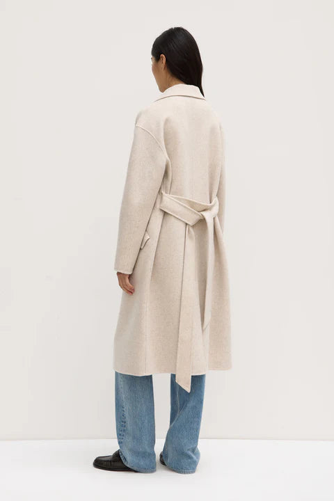 Sadie Single Breasted Wool Coat - Oat Marle