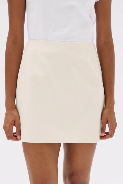 Simone Mini Skirt - Oat Marle