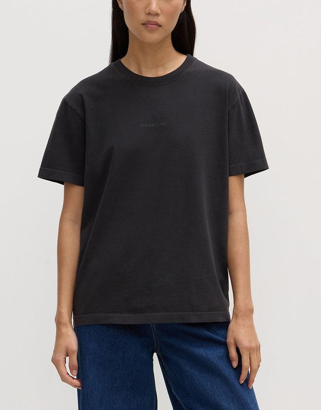 Veiled Logo Short Sleeve Tee - Washed Black