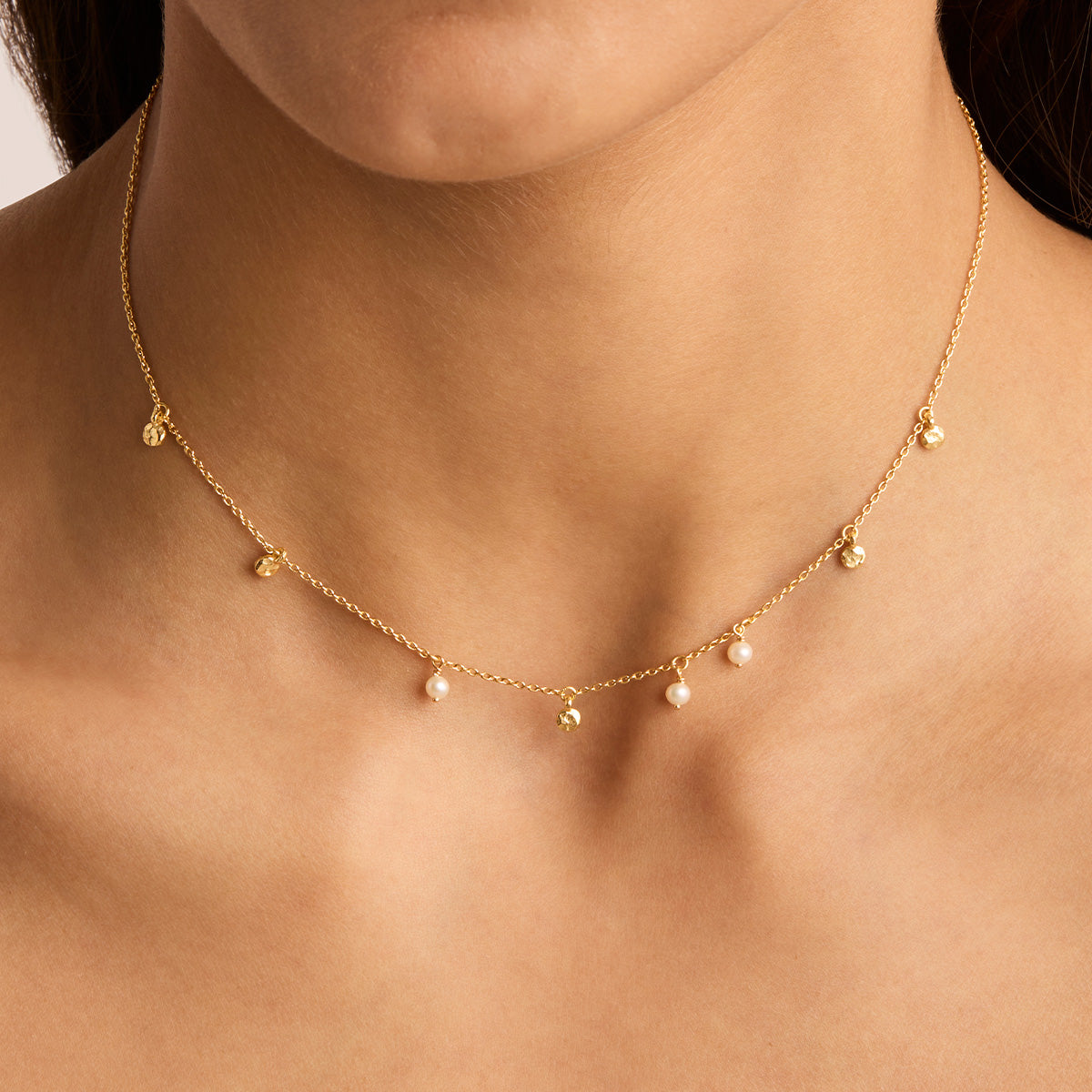 Endless Grace Pearl Choker Gold and Silver