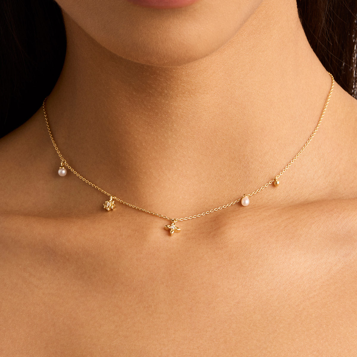 Live in Peace Choker Gold and Silver