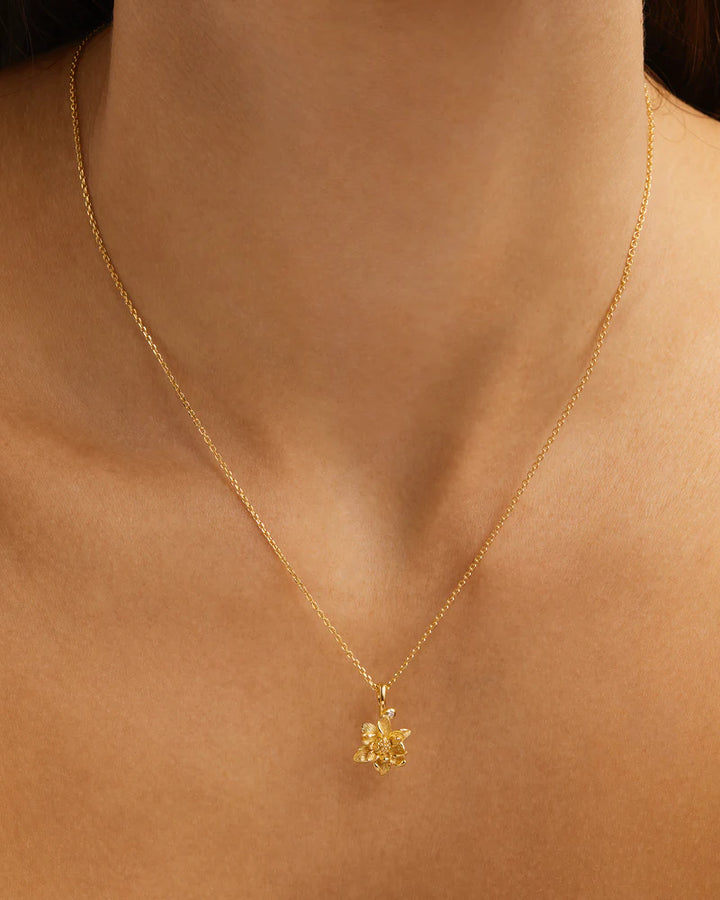 July Birth Flower Necklace - 18k Gold Vermeil