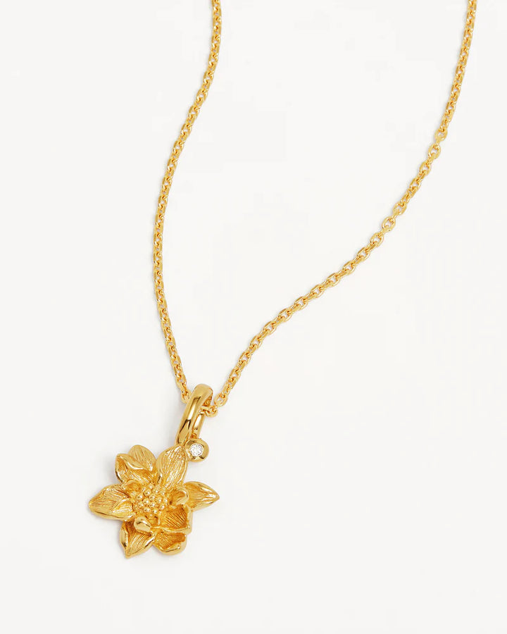July Birth Flower Necklace - 18k Gold Vermeil