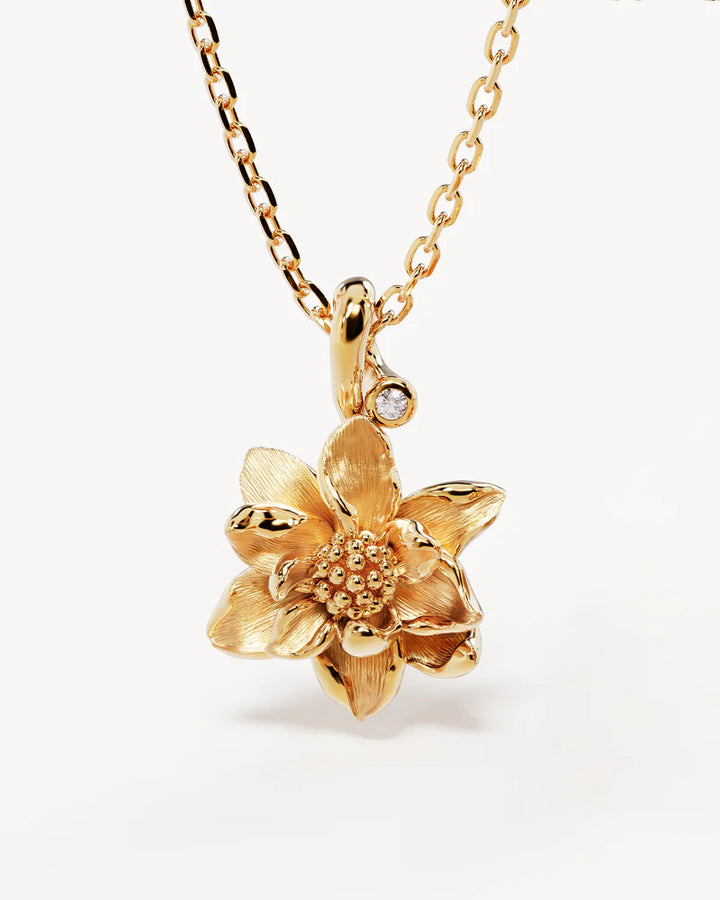 July Birth Flower Necklace - 18k Gold Vermeil