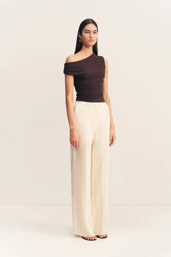 Mira Off Shoulder Top - Ganache