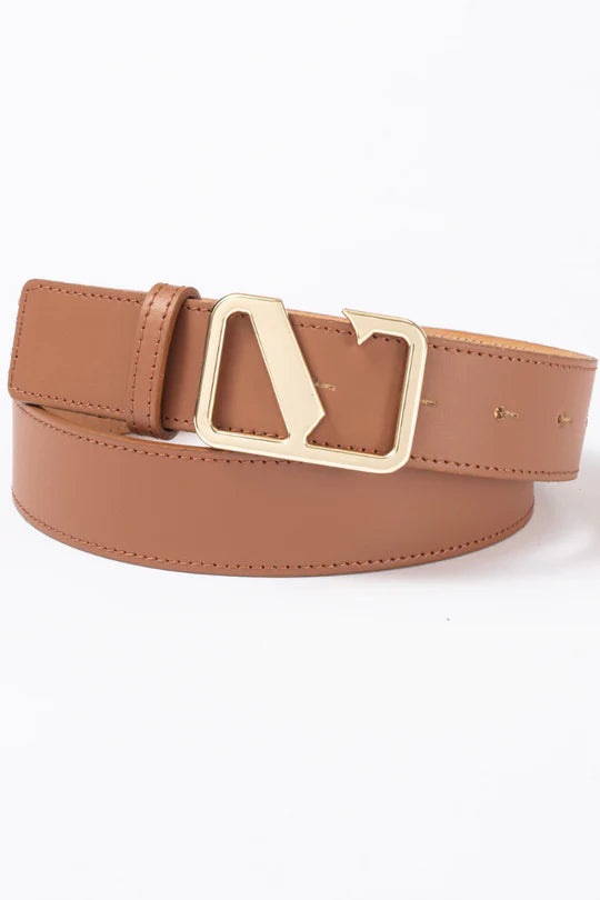 Victoria Smooth Leather Belt - Tan