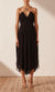 Lauren Cross Front Midi Dress - Black