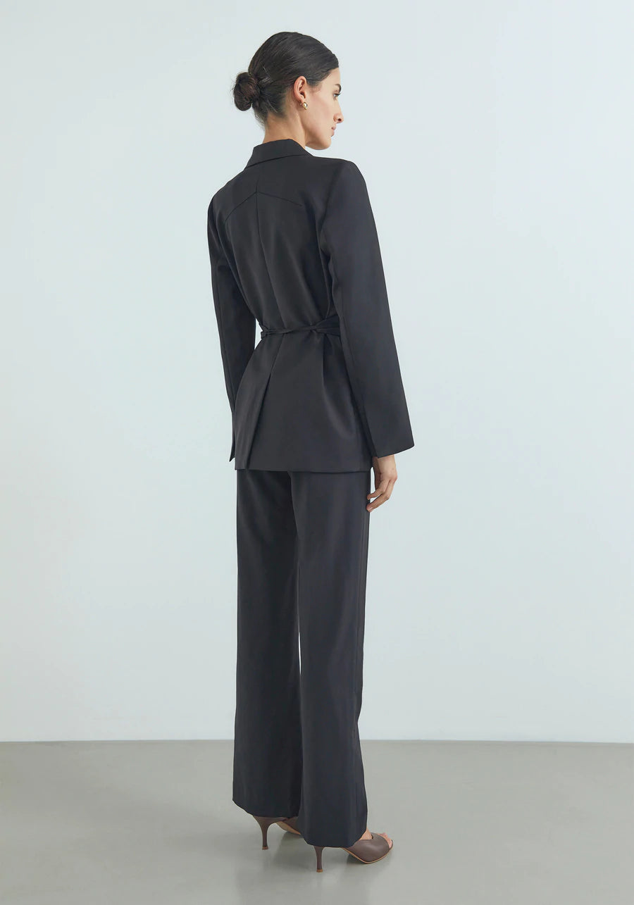 Sheriff Belted Wool Blazer - Black