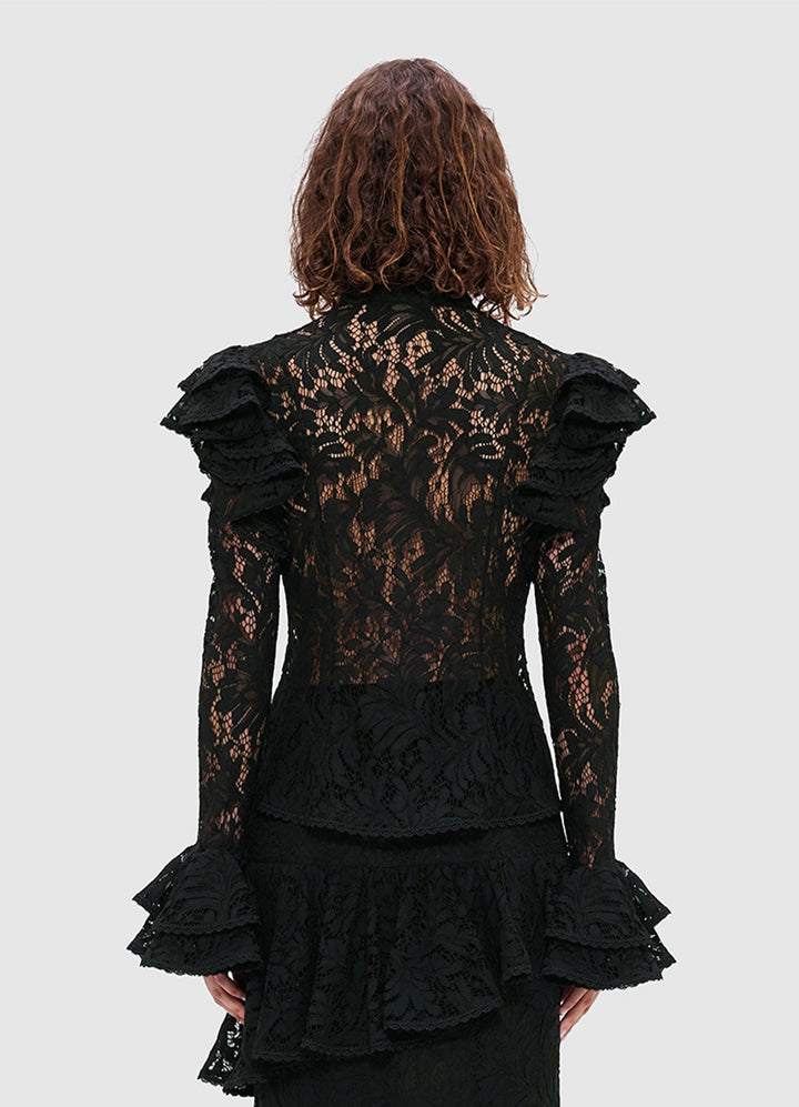 Anna Lace Blouse - Ebony