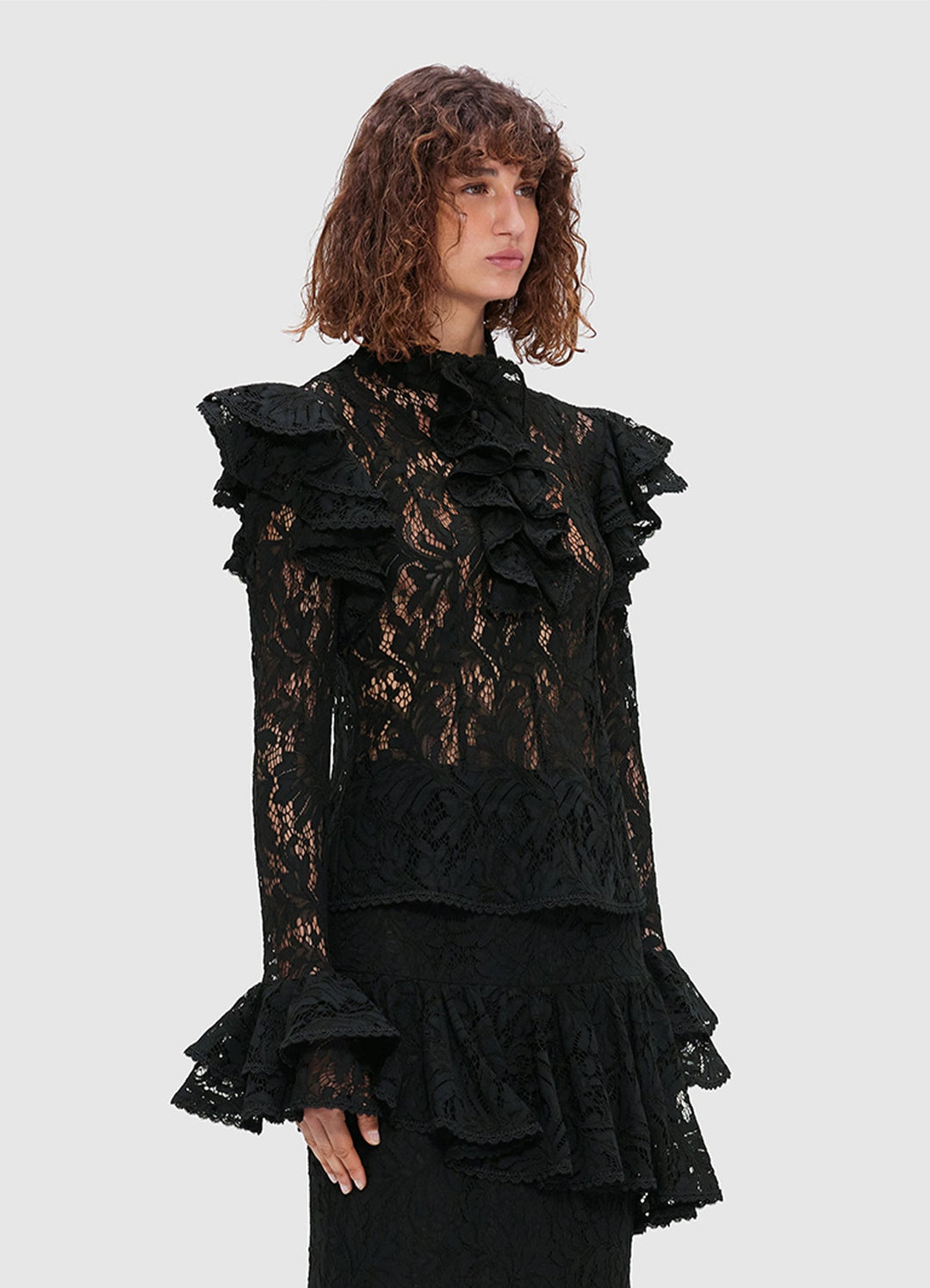Anna Lace Blouse - Ebony