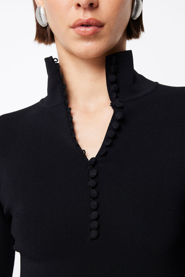 Mayfair Long Sleeve Top - Black