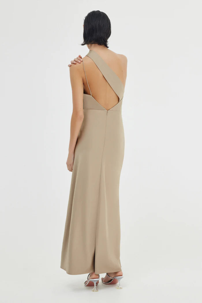 Alessia One Shoulder Dress - Latte