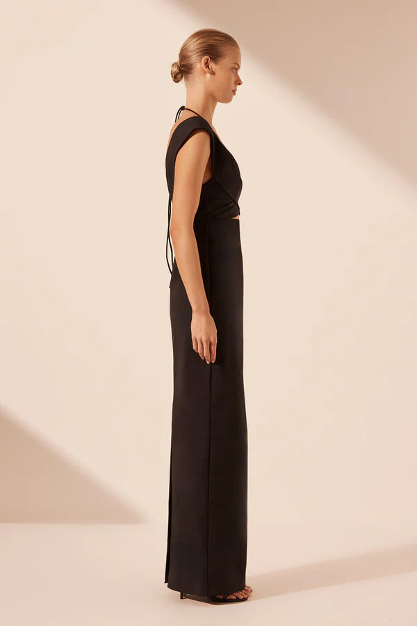 Lani Cross Front Maxi Dress - Black