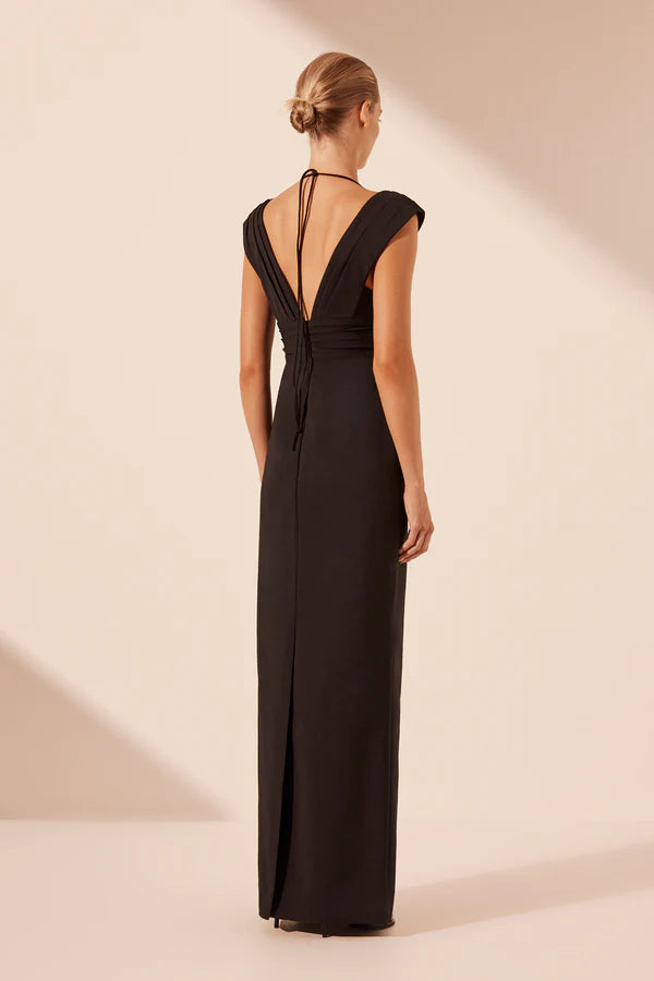 Lani Cross Front Maxi Dress - Black