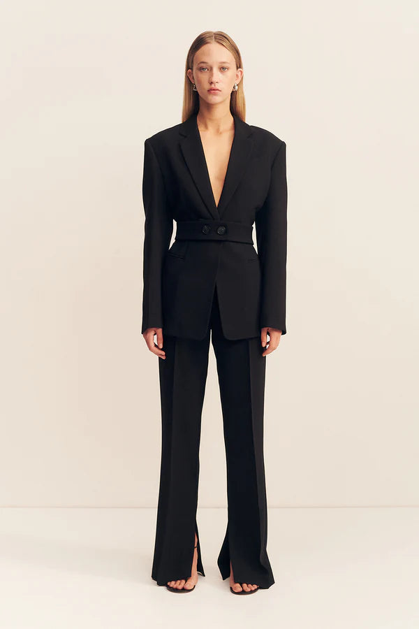 Irena Hourglass Blazer with belt - Black