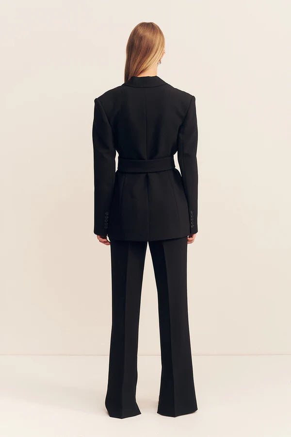 Irena Hourglass Blazer with belt - Black