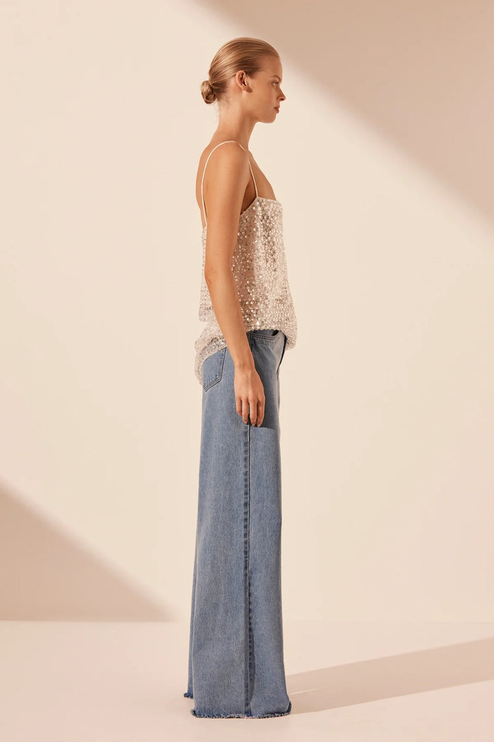 Asteri Long Line Cami - Silver