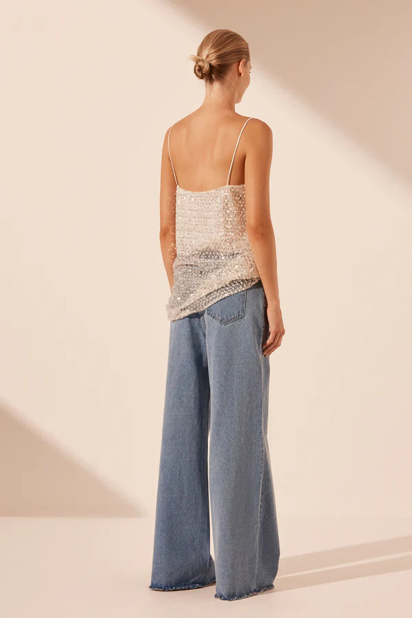 Asteri Long Line Cami - Silver